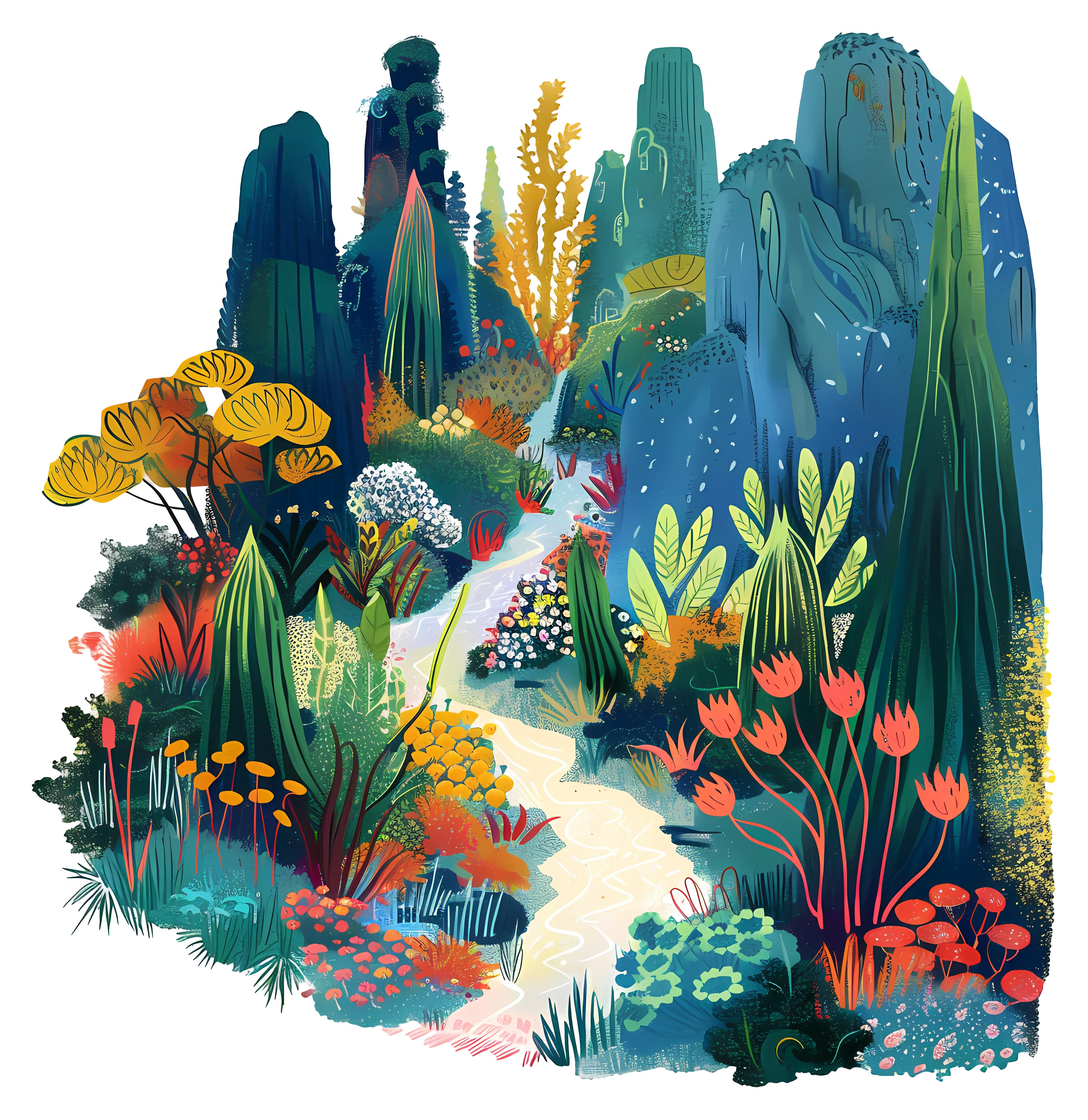 Colorful Forest Landscape