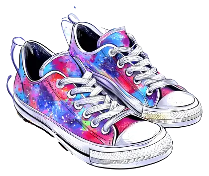 Colorful Sneakers with Artistic Design