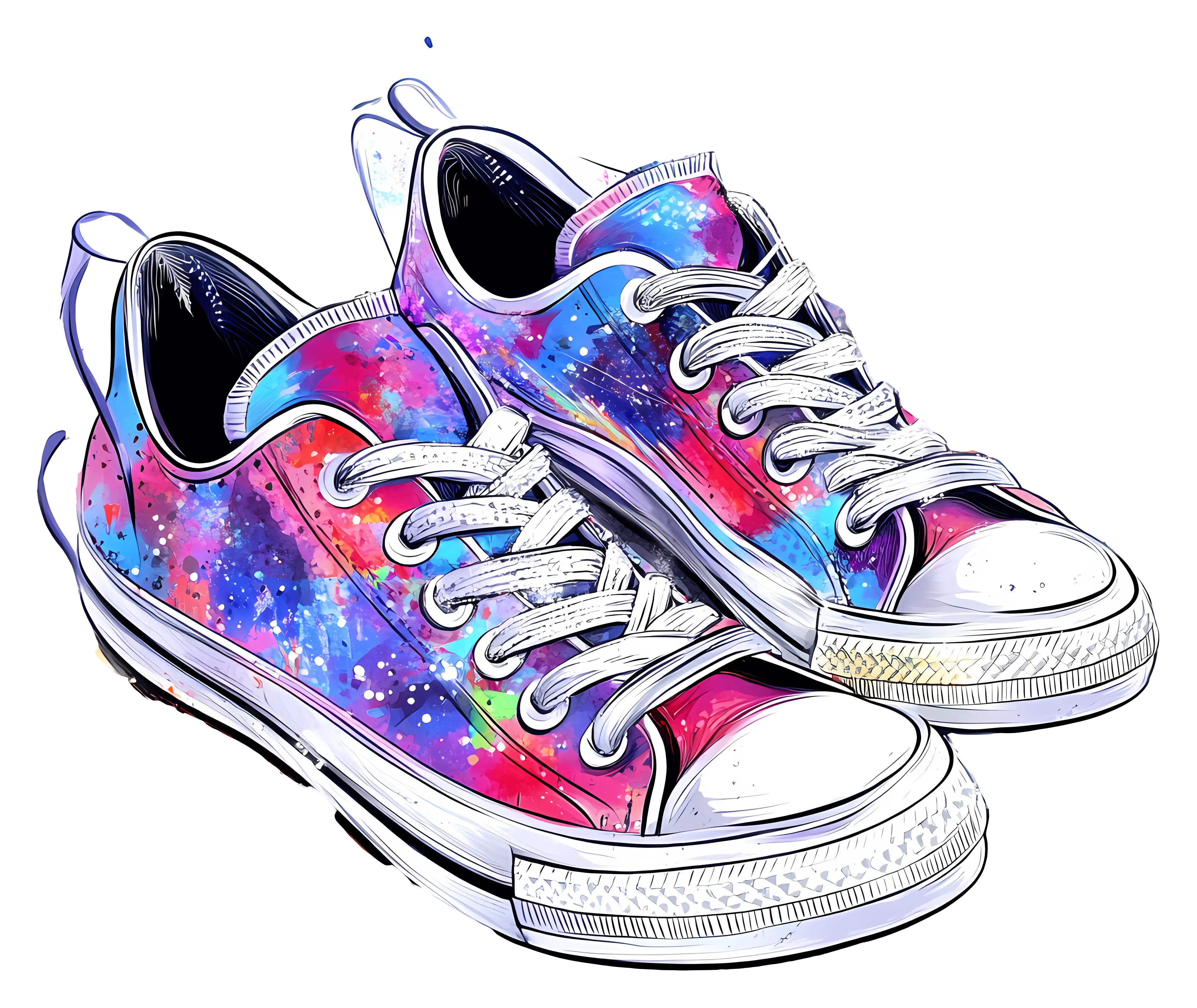 Colorful Sneakers with Artistic Design