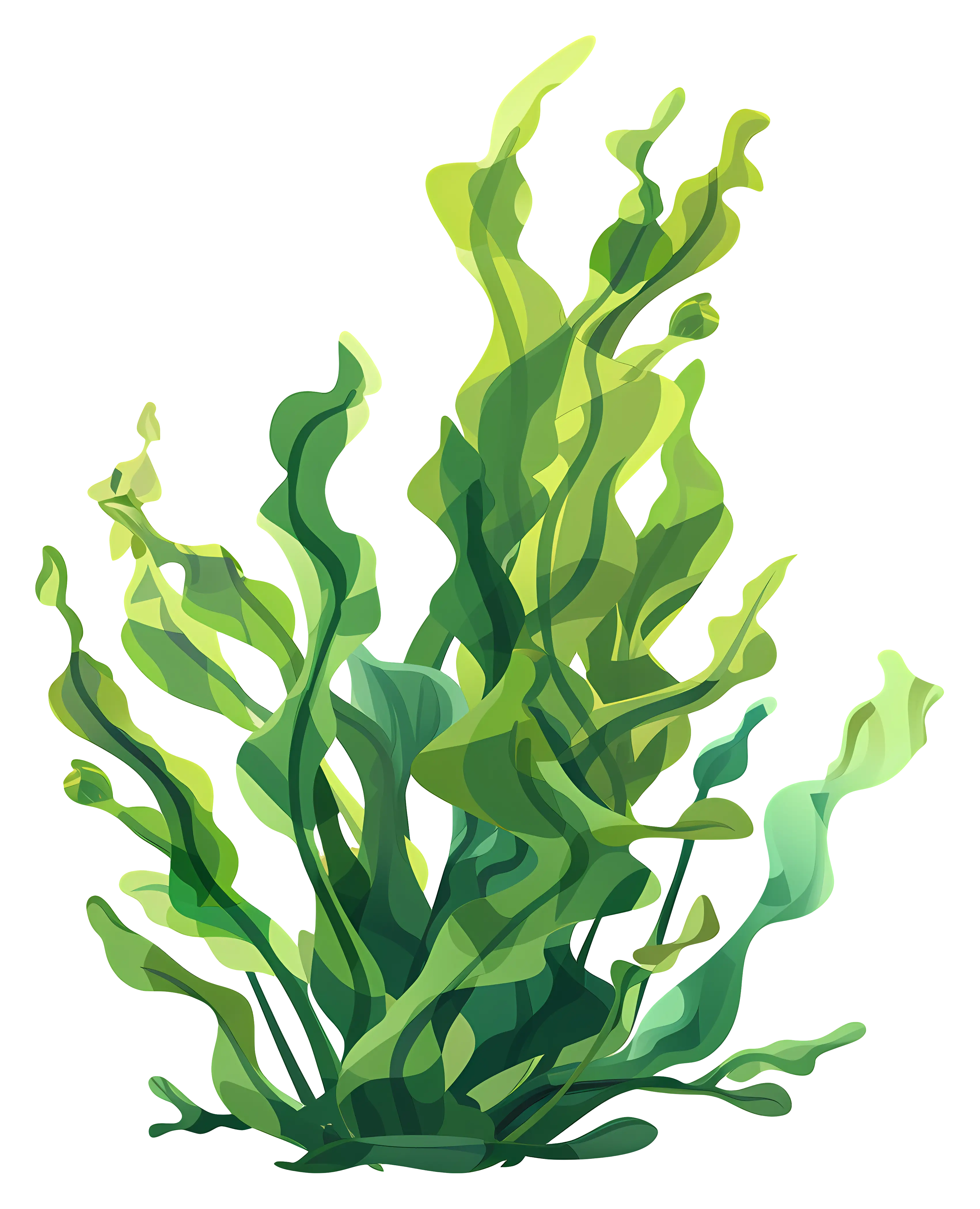 Green Algae Illustration in Water Setting