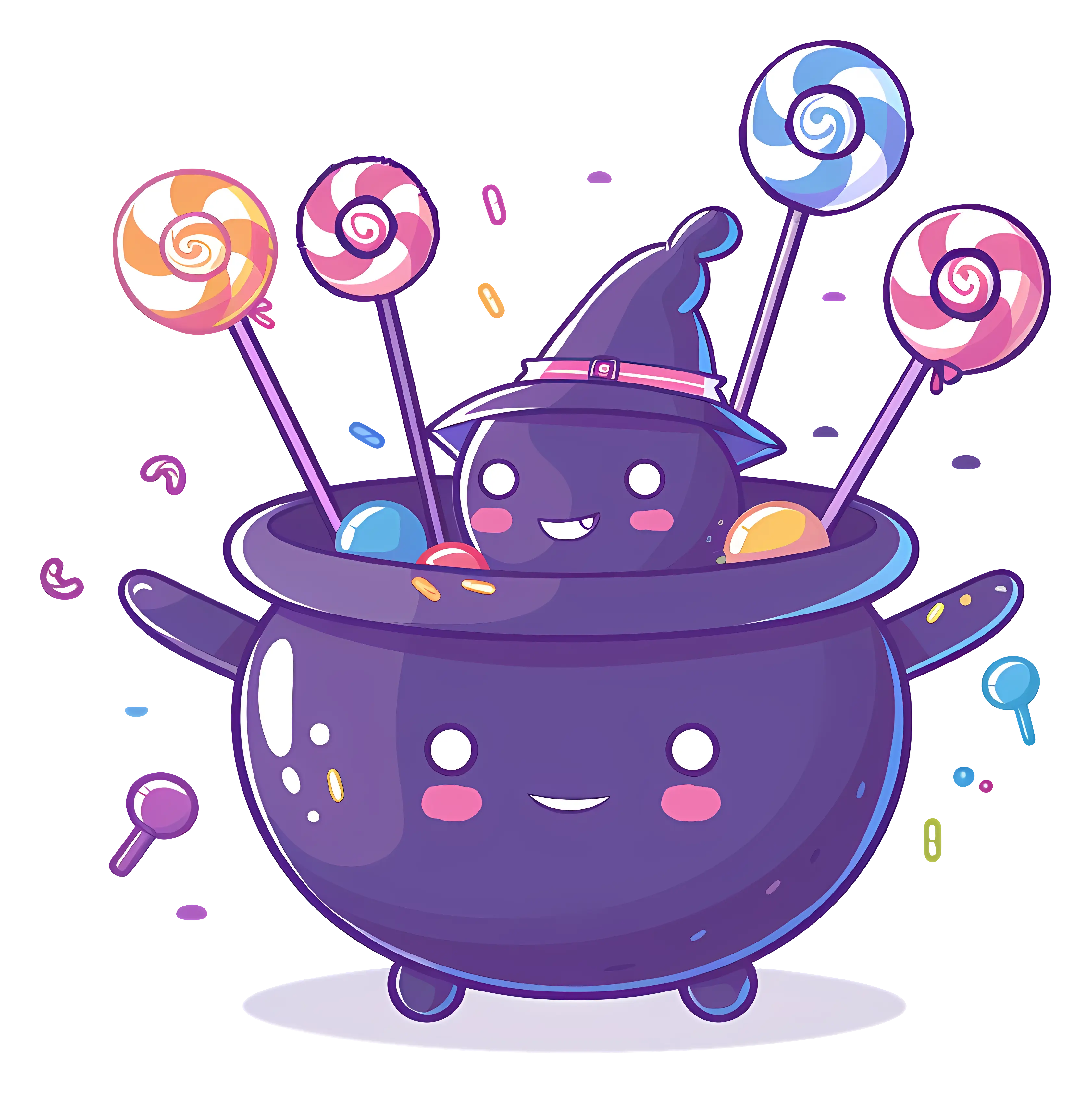 Candy Cauldron with Witch Hat for Halloween