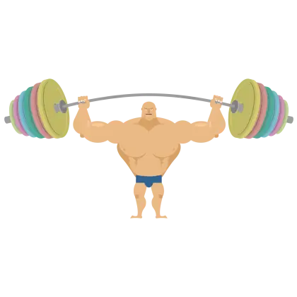 Strong Weightlifter with Barbell