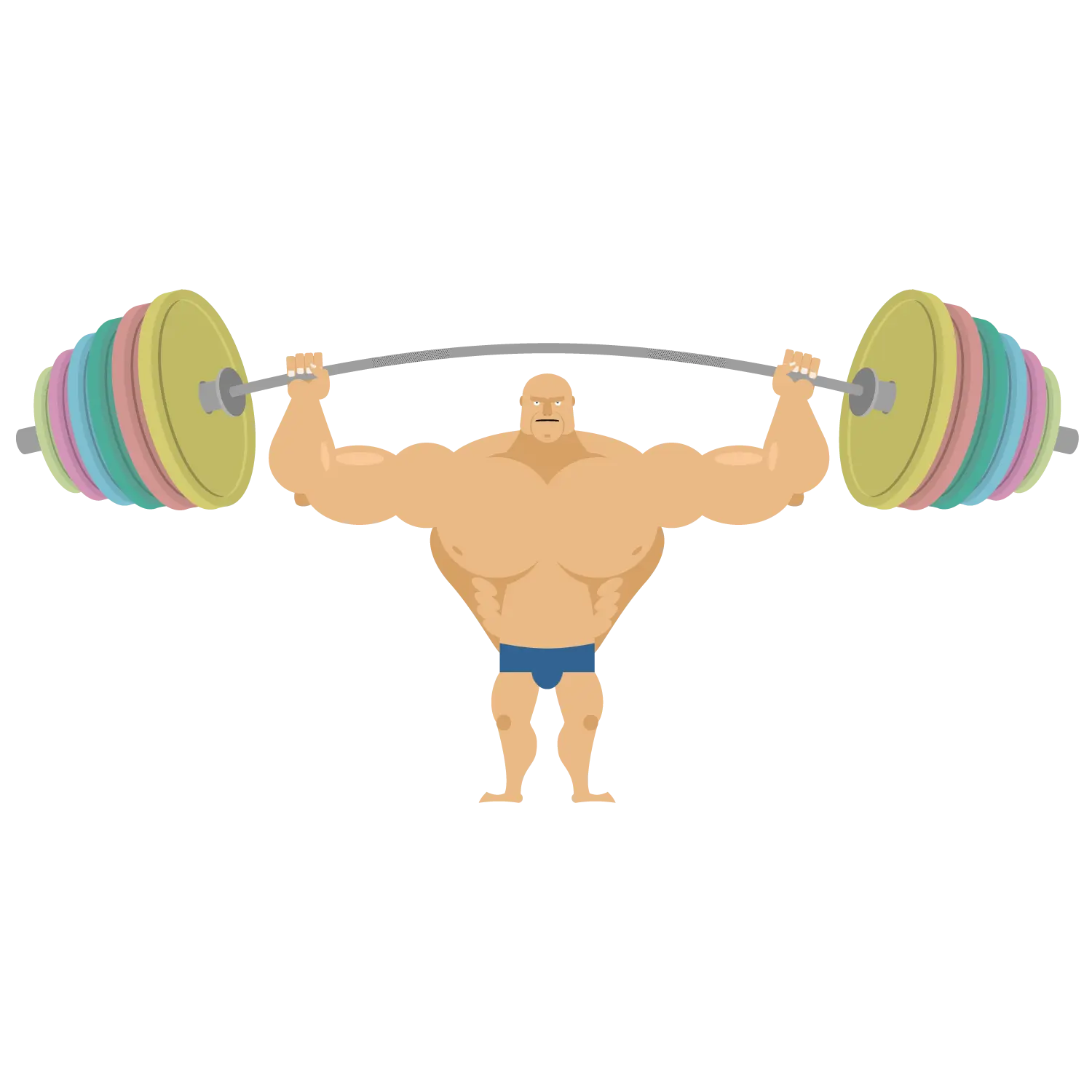 Strong Weightlifter with Barbell