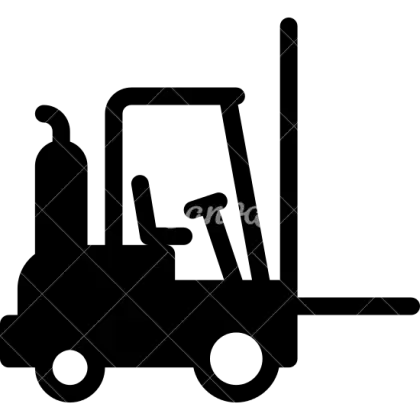 Black Silhouette of a Forklift