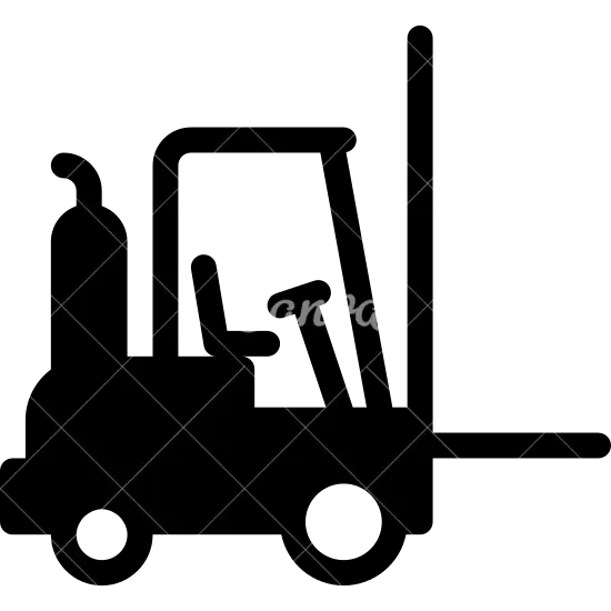 Black Silhouette of a Forklift