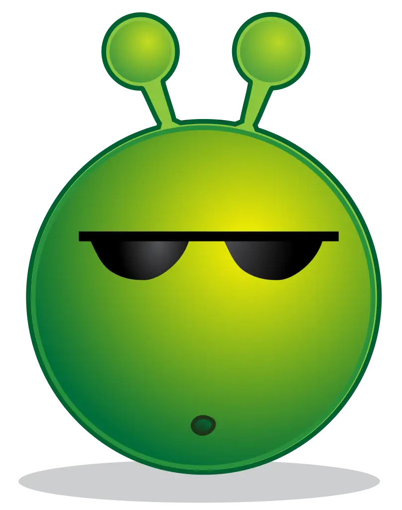 Green Alien Face with Fun Cartoon Expression