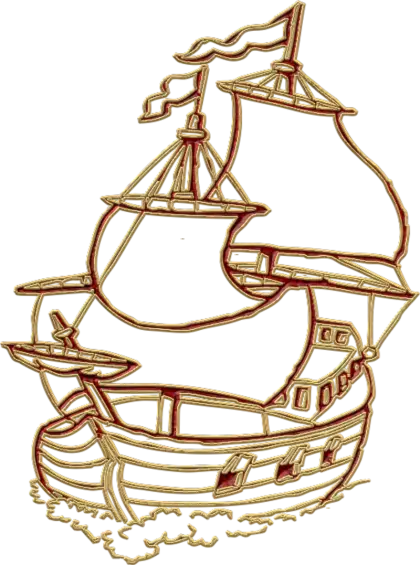 Vintage Wooden Sailing Ship Illustration