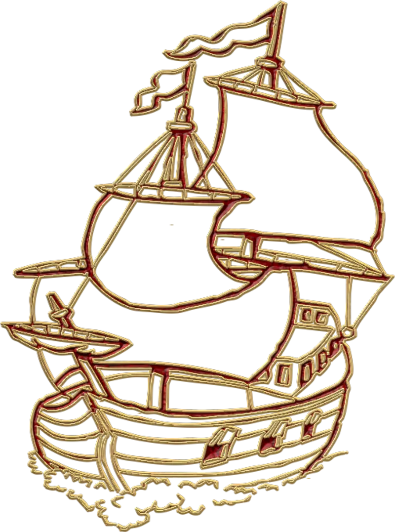 Vintage Wooden Sailing Ship Illustration