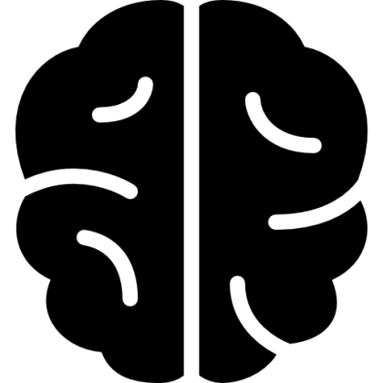 Black Brain Icon for Concept Representation