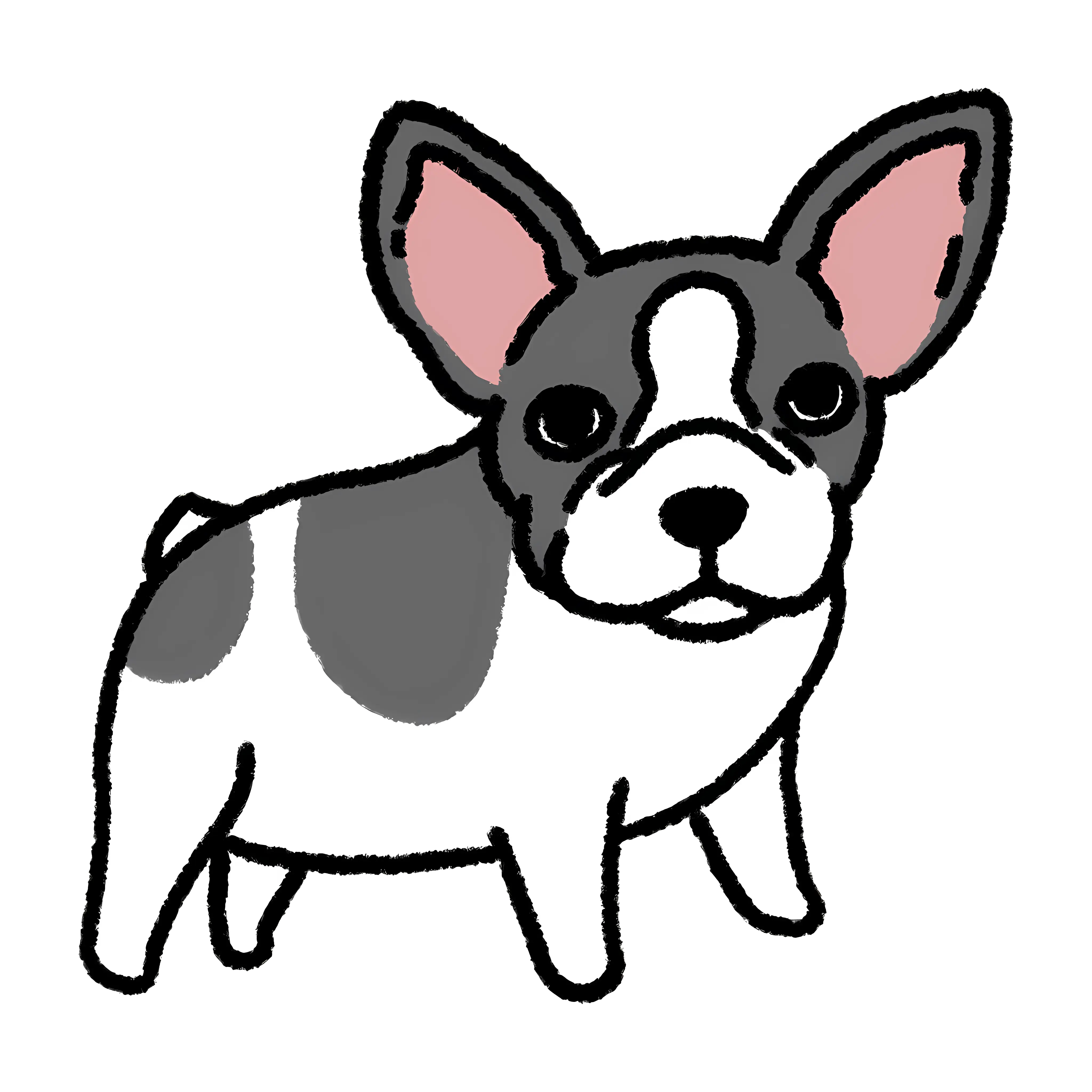 Cute French Bulldog Cartoon