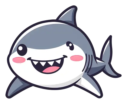 Cartoon Shark with Cute Smiling Expression