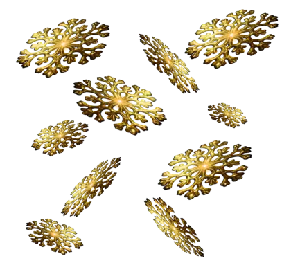 Golden Snowflakes for Christmas Decoration
