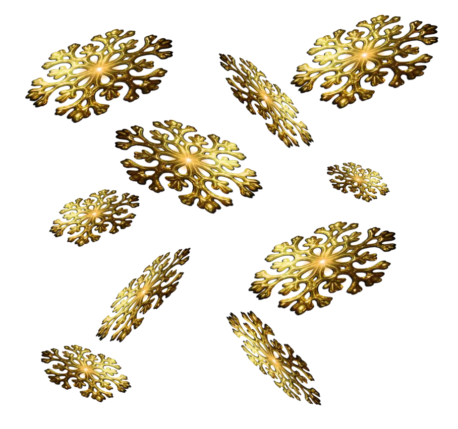 Golden Snowflakes for Christmas Decoration