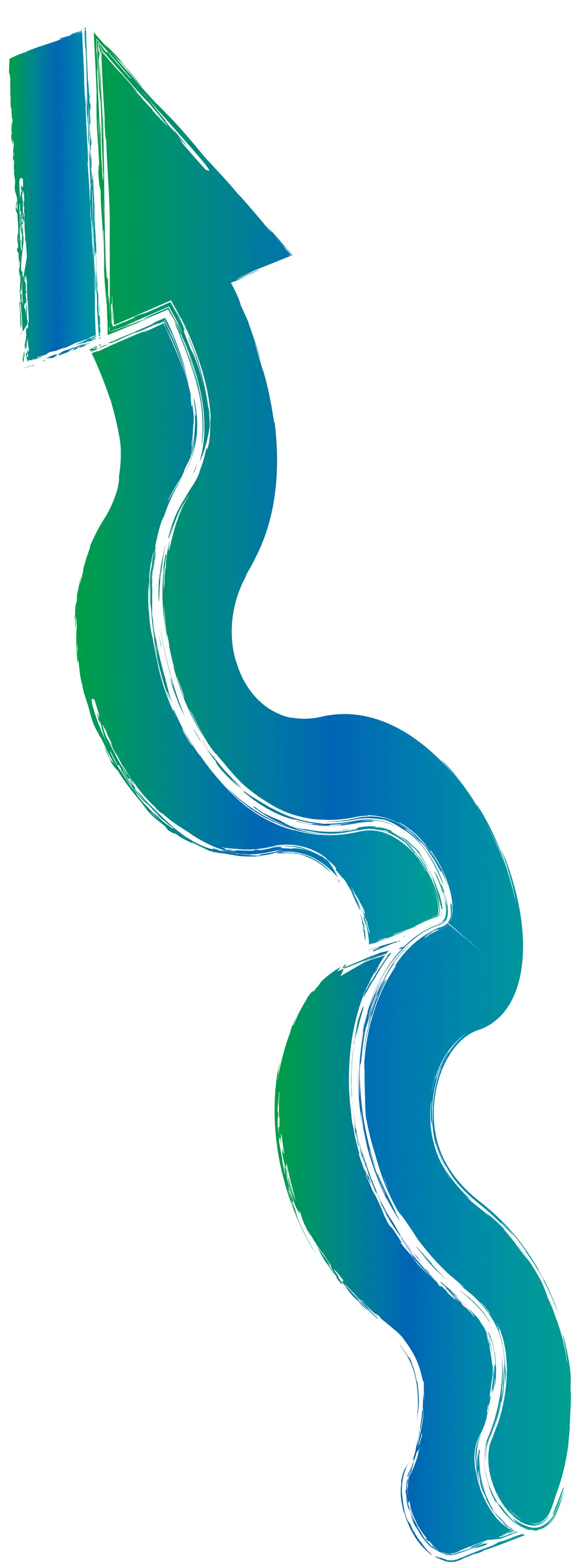 Blue-Green Upward Arrow with Gradient