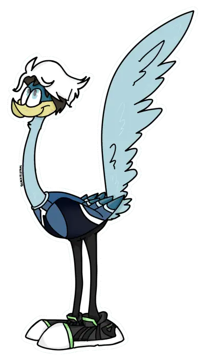 Cartoon Bird with Glasses and Shoes