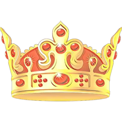 Golden Crown with Red Gems Illustration