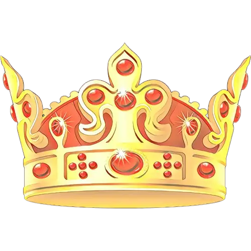 Golden Crown with Red Gems Illustration