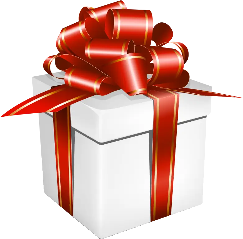 Gift Box with Red Ribbon Decoration