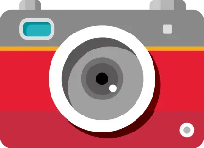 Red Camera Illustration with a Minimalistic Design