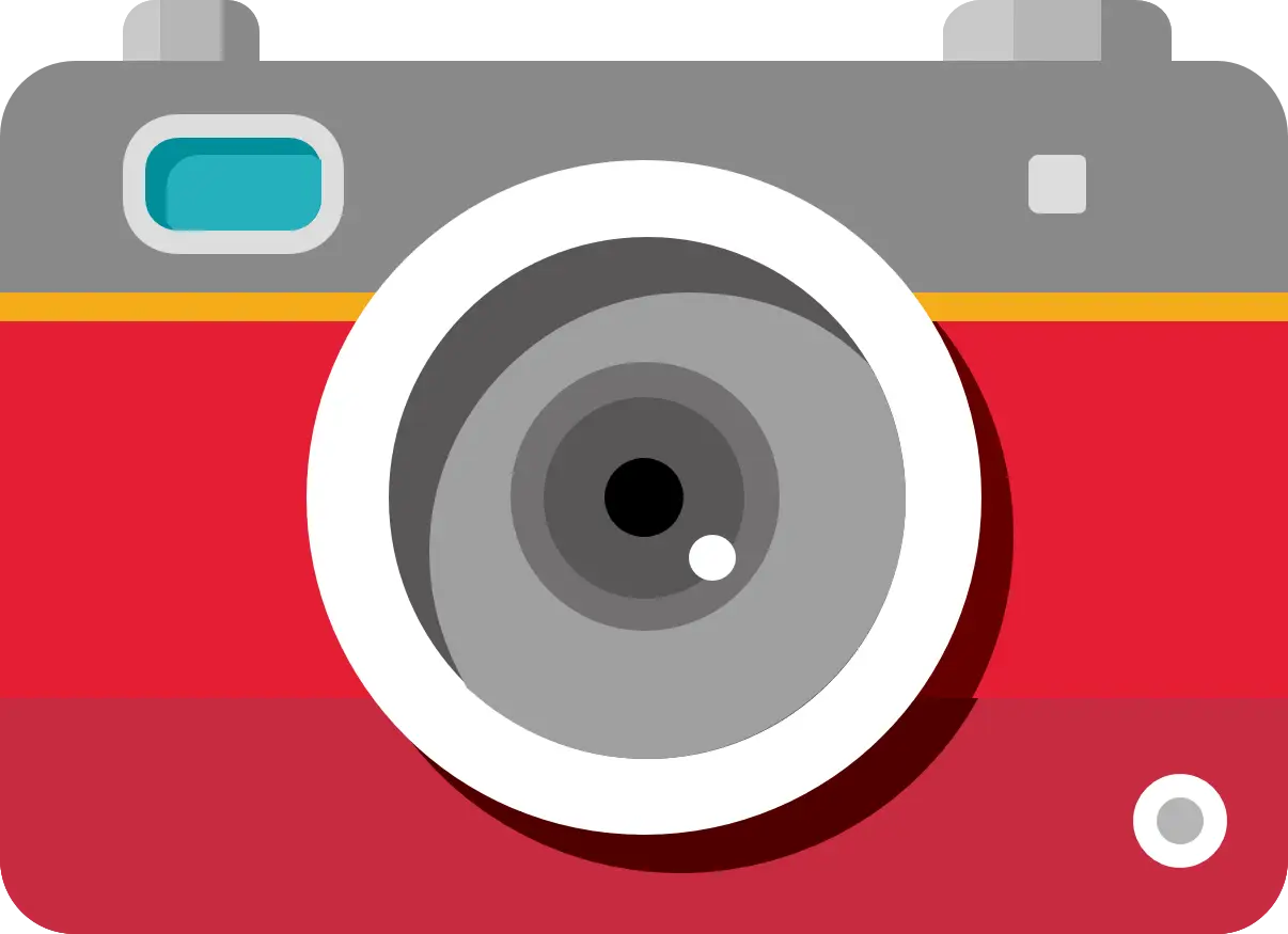 Red Camera Illustration with a Minimalistic Design