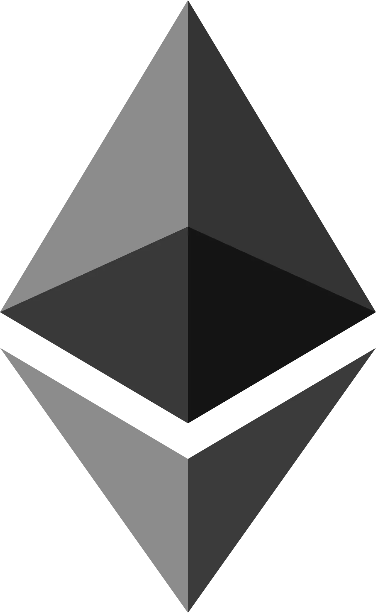 Large Grayscale Ethereum Icon for Blockchain Use