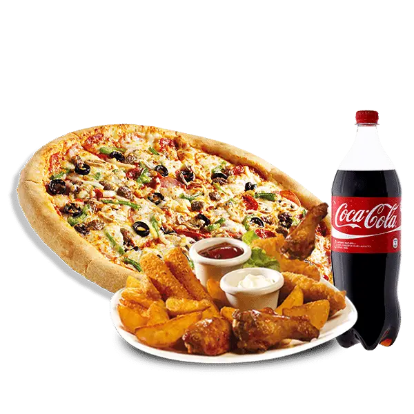 Pizza and Snacks Meal Set with Coca-Cola