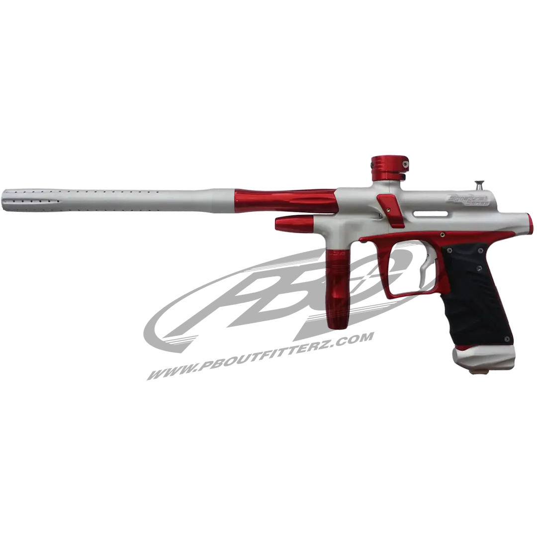 Red and Silver Paintball Gun for Action Games