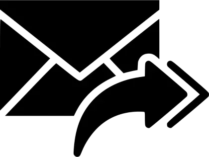 Black Envelope with Right Arrow Icon
