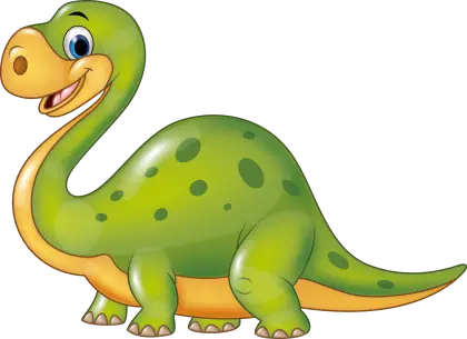 Cute Green Cartoon Dinosaur