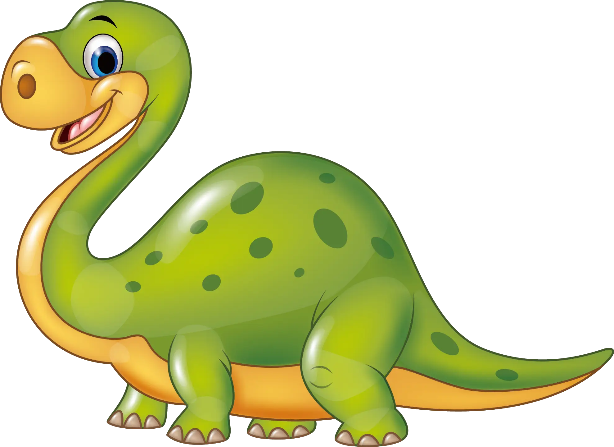 Cute Green Cartoon Dinosaur