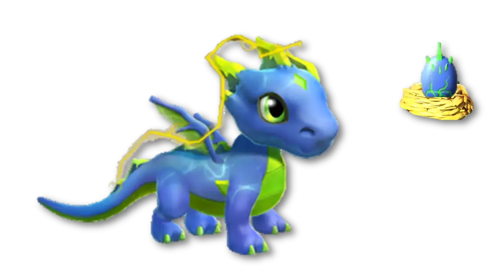 Cute Blue Dragon with Egg