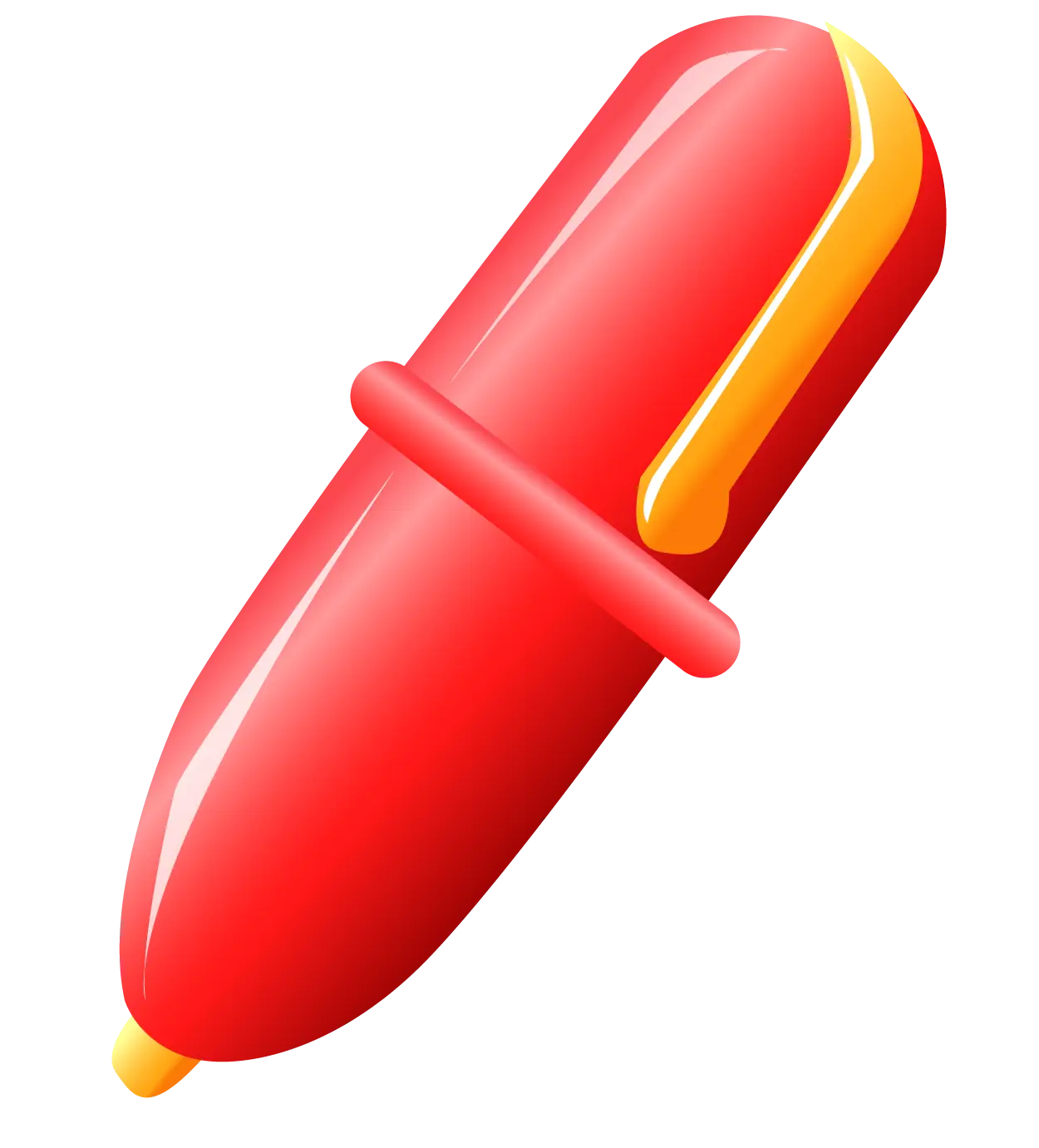 Red Pen in Flat Cartoon Style