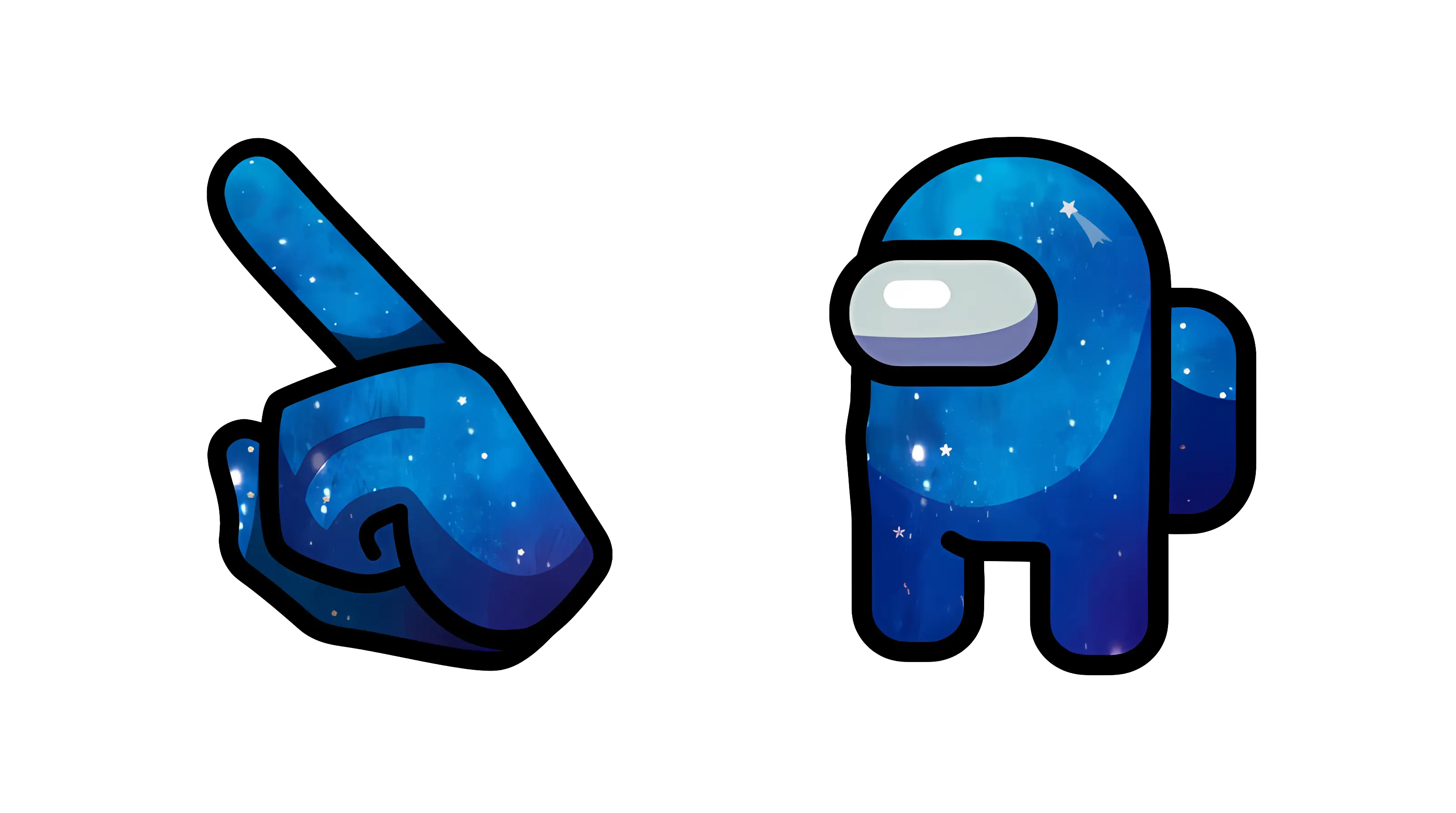 Galaxy Themed Hand and Character
