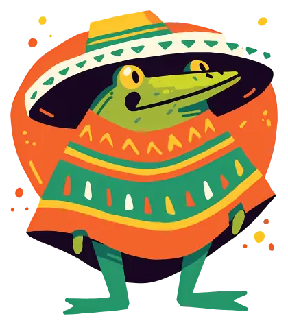Frog in Colorful Poncho