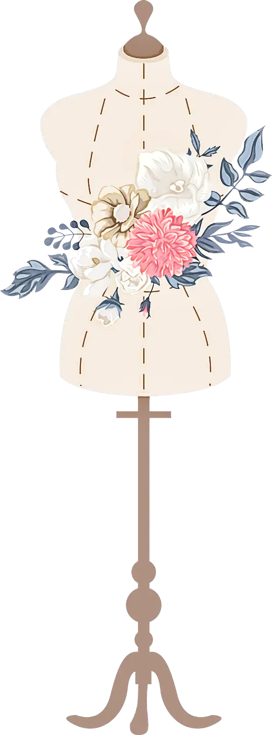 Floral Dress Form Fashion Illustration
