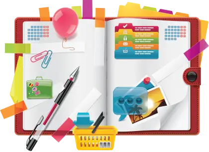 Open Planner with Stationery