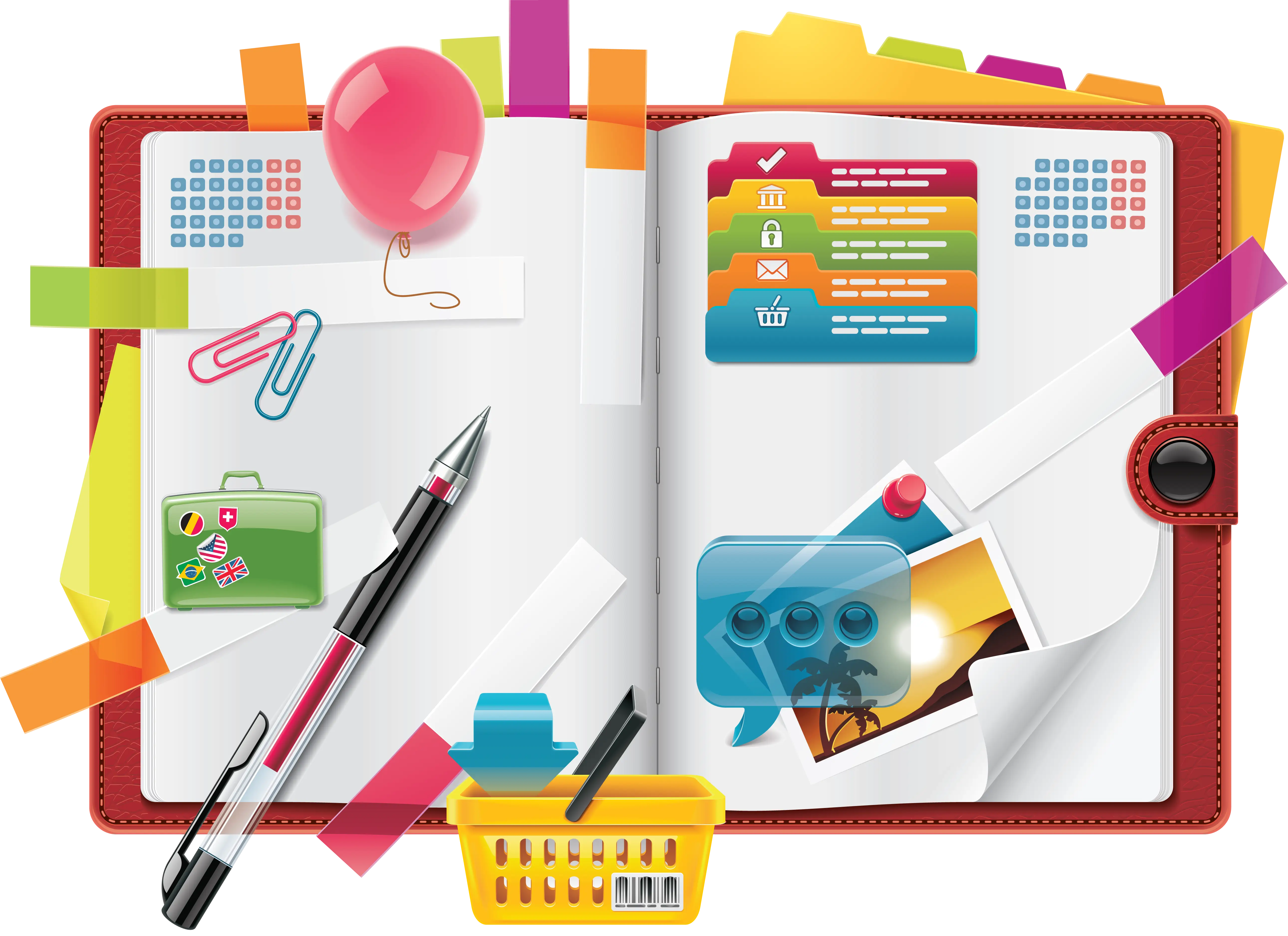Open Planner with Stationery