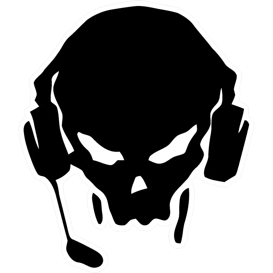 Skull Silhouette with Gaming Headset