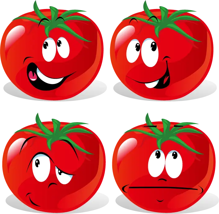 Cartoon Tomatoes with Faces