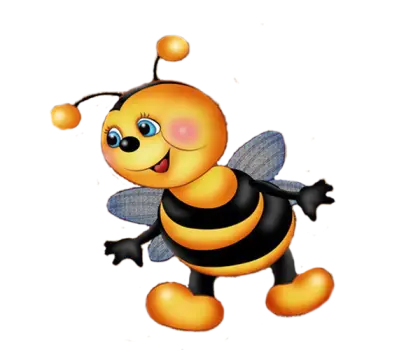 Cute and Smiling Cartoon Bee
