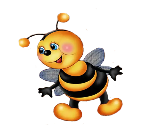 Cute and Smiling Cartoon Bee