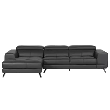 Black Leather Sectional Sofa for Modern Interiors