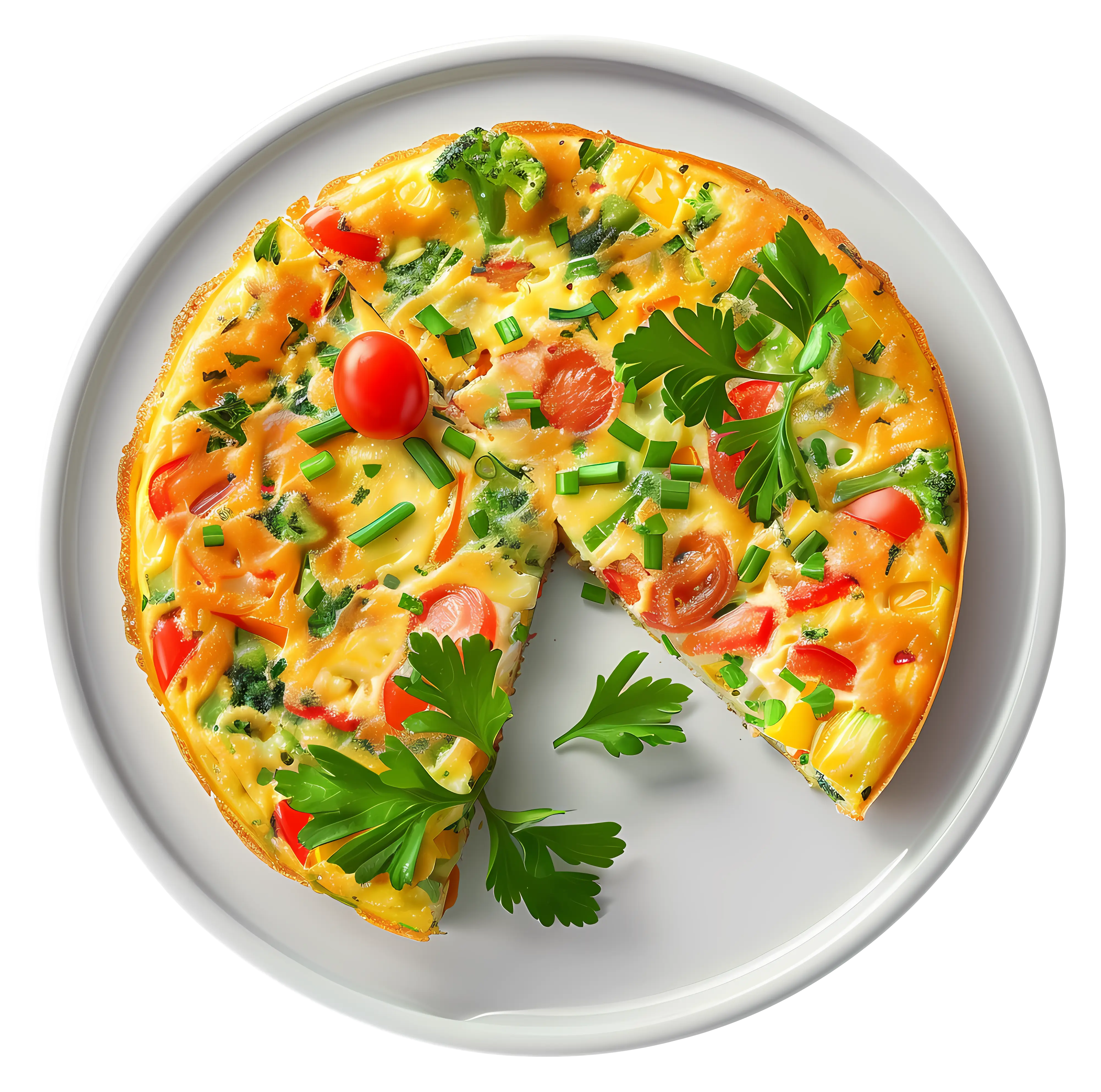 Vegetable Quiche on Plate