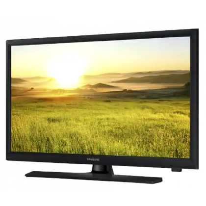 Black TV Displaying a Scenic View