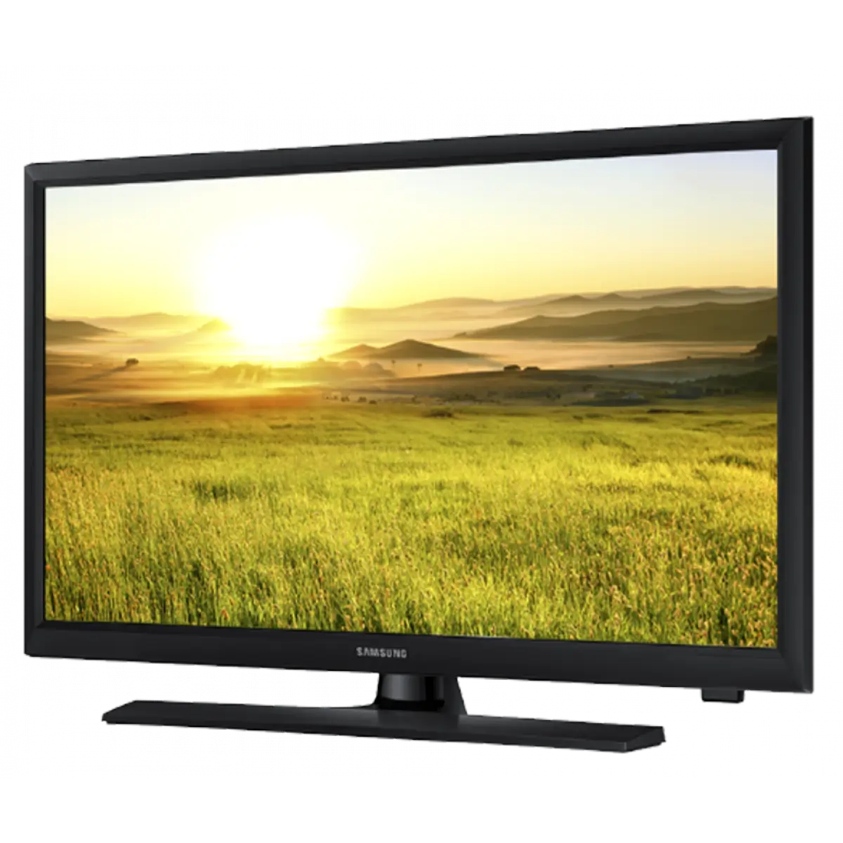 Black TV Displaying a Scenic View
