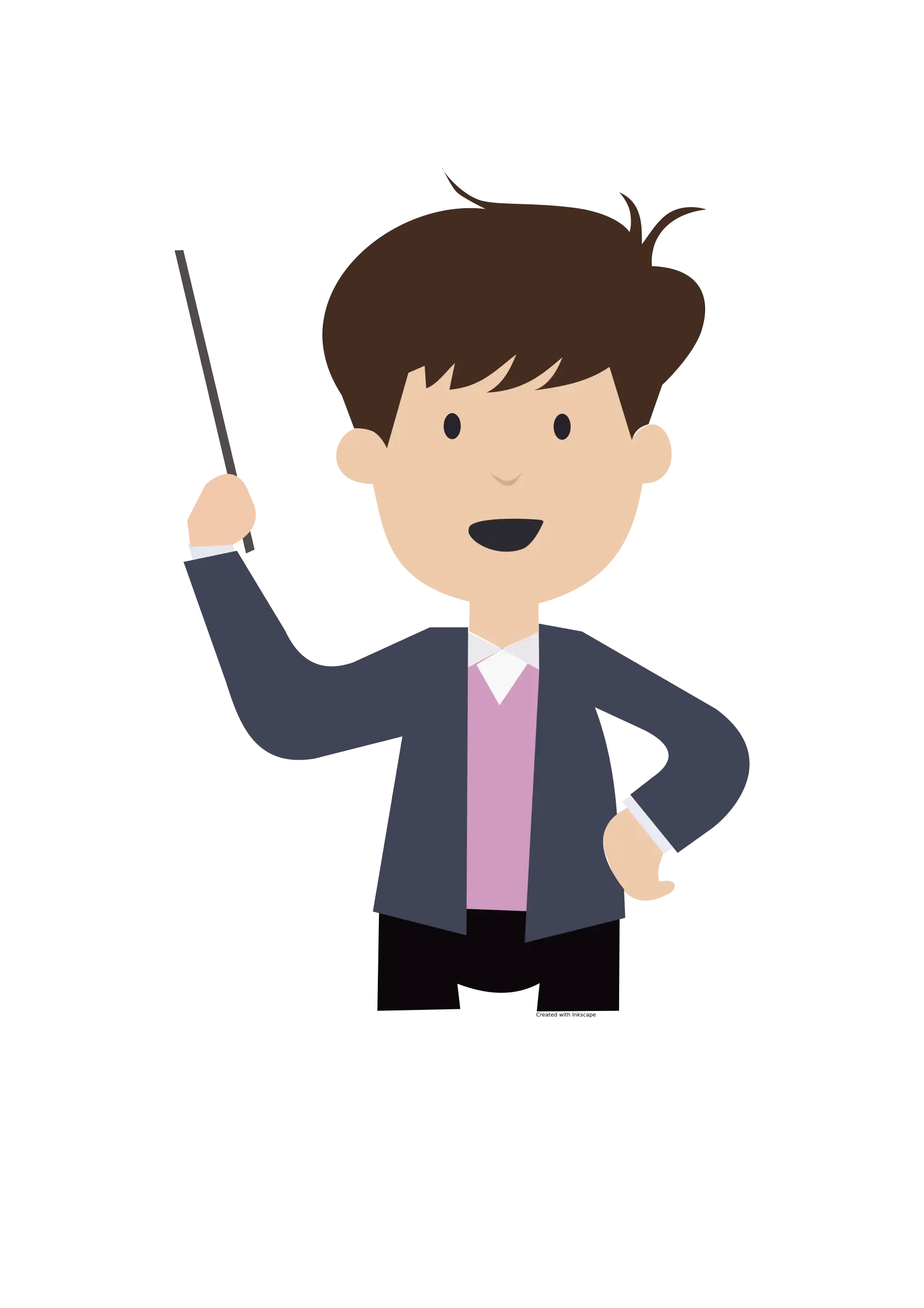 Cartoon Male Teacher with Pointer