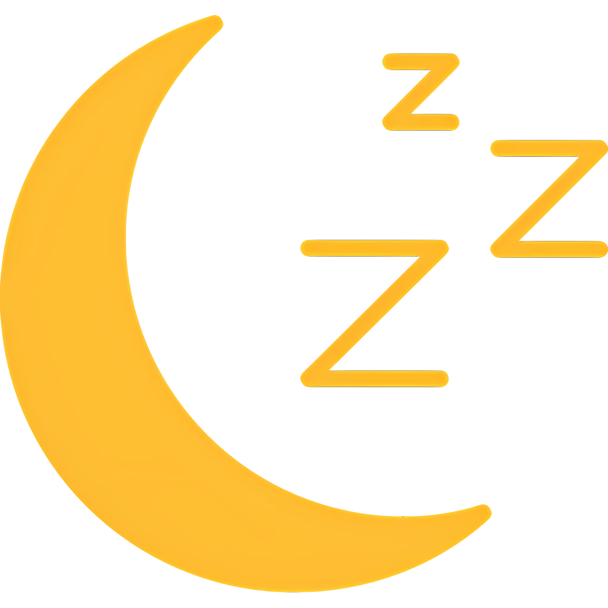 Yellow Crescent Moon with ZZZ Sleep Symbol