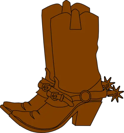 Brown Cowboy Boots with Spurs Illustration