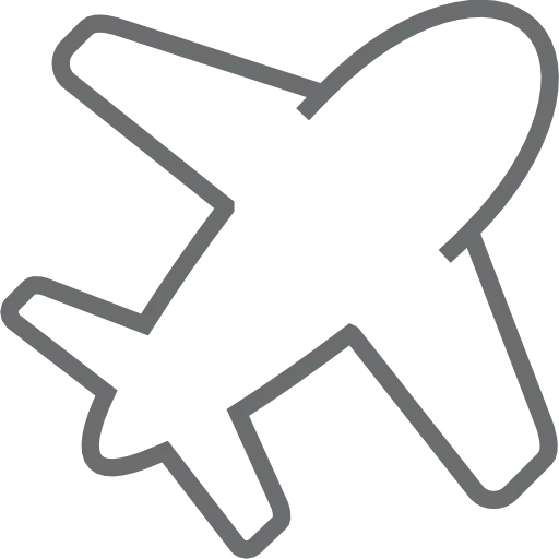 Airplane Outline Icon for Travel Design