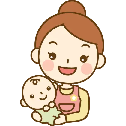 Cute Illustration of Mother and Baby